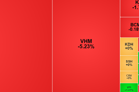 Dòng tiền suy yếu, VN-Index mất hơn 17 điểm