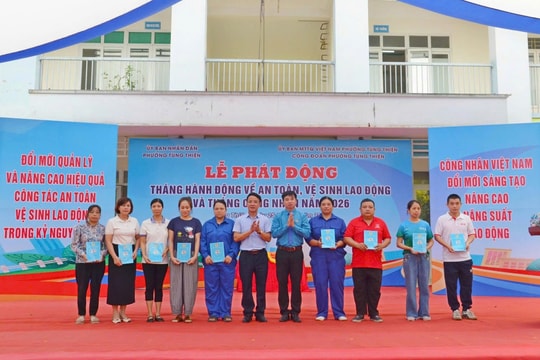 Tùng Thiện phát động Tháng hành động an toàn vệ sinh lao động và Tháng Công nhân năm 2026