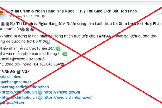 Tránh "sập bẫy" trang facebook giả mạo Bộ Tài Chính hỗ trợ lấy lại tiền bị lừa