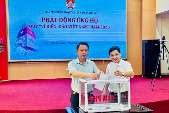 Xã Sóc Sơn tiếp nhận hơn 200 triệu đồng ủng hộ Quỹ “Vì biển, đảo Việt Nam” năm 2026