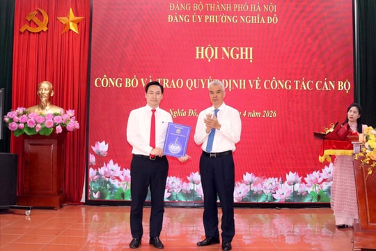 Phường Nghĩa Đô công bố quyết định phê chuẩn Phó Chủ tịch UBND phường nhiệm kỳ 2026-2031