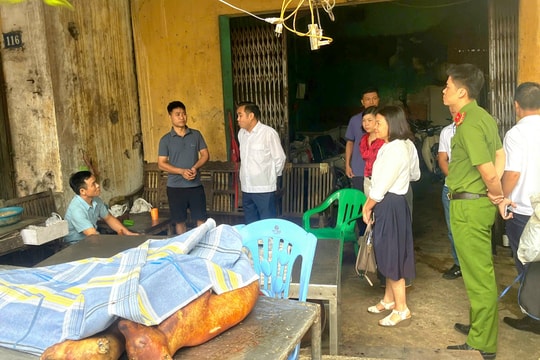 Kiểm tra công tác kiểm soát giết mổ động vật, an toàn thực phẩm tại phường Dương Nội và phường Tây Mỗ
