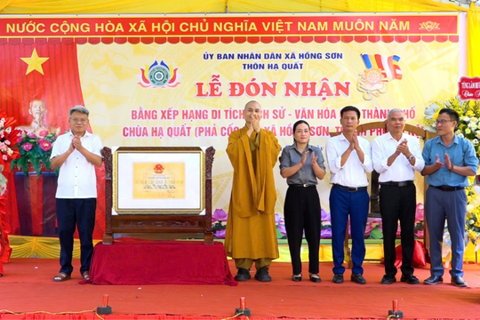 Xã Hồng Sơn: Chùa Hạ Quất được công nhận Di tích lịch sử, văn hóa cấp thành phố