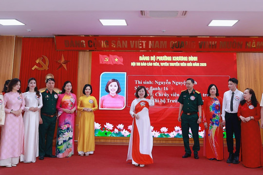 Sôi nổi Hội thi Báo cáo viên, tuyên truyền viên giỏi phường Khương Đình