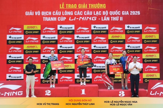 Thùy Linh ngược dòng đẳng cấp, cùng Đức Phát đăng quang chức vô địch Giải cầu lông câu lạc bộ quốc gia 2026