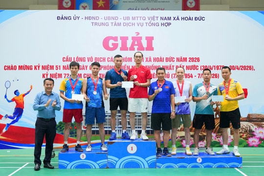 Hoài Đức: Hơn 100 vận động viên tham gia Giải Cầu lông vô địch các nhóm tuổi