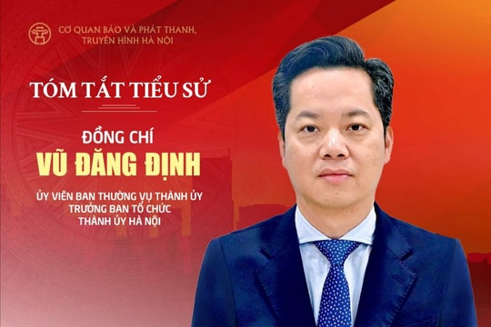 Tóm tắt tiểu sử Trưởng ban Tổ chức Thành ủy Hà Nội Vũ Đăng Định