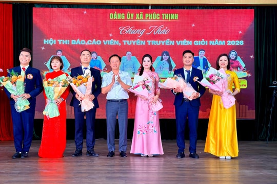 Xã Phúc Thịnh: Chung khảo Hội thi Báo cáo viên, tuyên truyền viên giỏi năm 2026