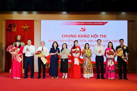 Trao giải Hội thi Báo cáo viên, tuyên truyền viên giỏi phường Xuân Phương năm 2026