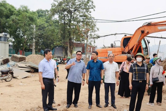 Hoàn thành GPMB, bảo đảm tiến độ dự án hồ điều hòa Phú Đô