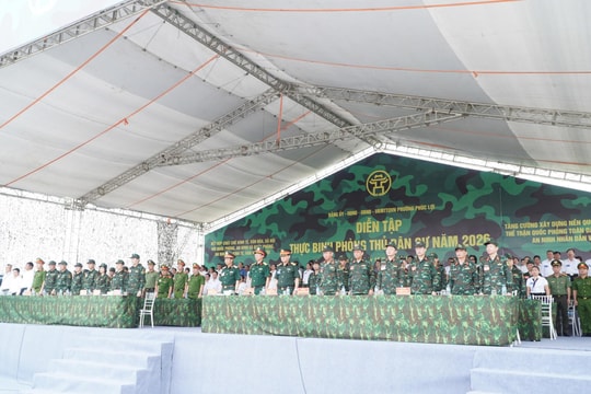 Phường Phúc Lợi diễn tập tác chiến trong khu vực phòng thủ năm 2026