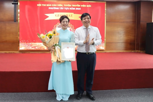 16 thí sinh đạt giải Hội thi Báo cáo viên, tuyên truyền viên giỏi phường Tây Tựu năm 2026