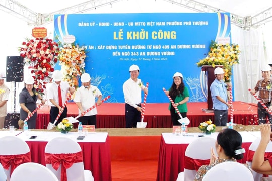 Phường Phú Thượng khởi công dự án đường nối ngõ 343 đến ngõ 409 An Dương Vương