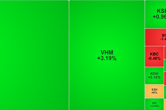 Thị trường “xanh vỏ đỏ lòng”, nhóm cổ phiếu Vin trở thành trụ đỡ chính