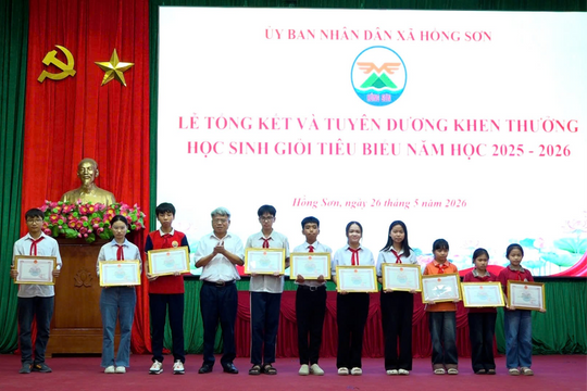 Xã Hồng Sơn tuyên dương học sinh giỏi tiêu biểu năm học 2025-2026