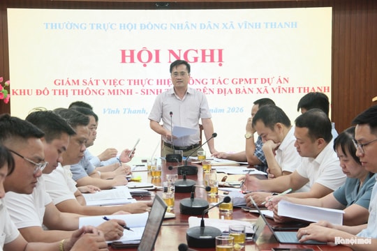 HĐND xã Vĩnh Thanh giám sát tiến độ giải phóng mặt bằng dự án Khu đô thị thông minh - sinh thái