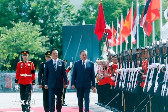 Lễ đón Tổng Bí thư, Chủ tịch nước Tô Lâm và Phu nhân thăm chính thức Vương quốc Thái Lan
