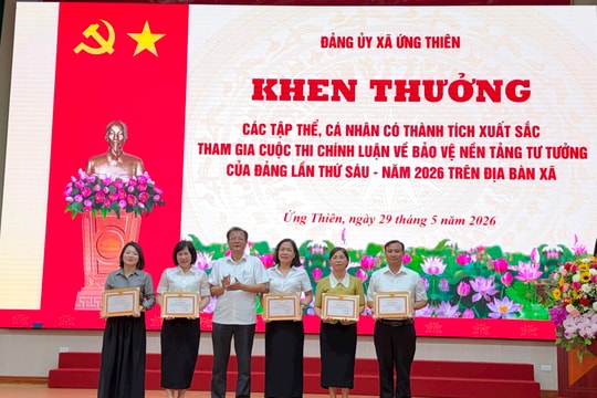 Xã Ứng Thiên biểu dương các điển hình tiêu biểu trong giải phóng mặt bằng