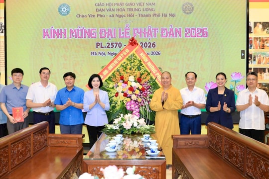 Chủ tịch HĐND TP Hà Nội Phùng Thị Hồng Hà thăm, chúc mừng Ban Văn hóa Trung ương Giáo hội Phật giáo Việt Nam