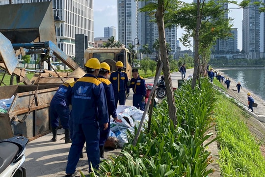 Cầu Giấy: Khẩn trương xử lý hiện tượng cá chết tại hồ công viên CV1