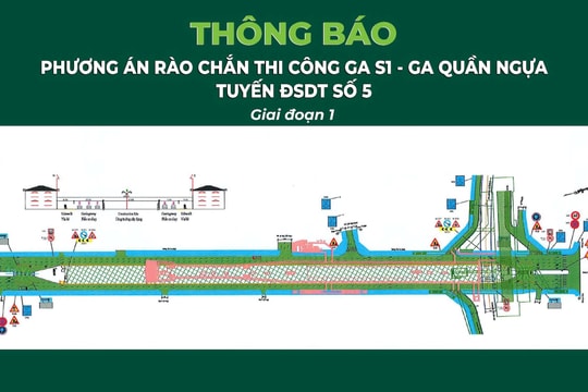 Tổ chức giao thông trên đường Văn Cao để phục vụ thi công nhà ga S1
