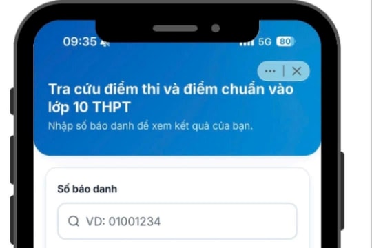 Nhận thông báo điểm thi vào lớp 10 THPT trên ứng dụng iHanoi
