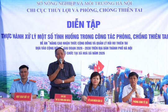 Hà Nội nâng cao kỹ năng hộ đê, bảo vệ người dân trước thiên tai