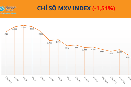 Giá bạc lao dốc hơn 6%, MXV-Index mất hơn 1,5%