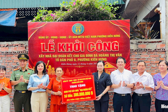 Khởi công xây dựng nhà Đại đoàn kết cho hộ khó khăn ở phường Kiến Hưng