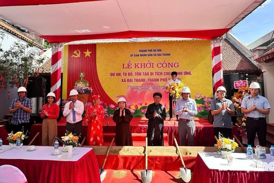 Xã Đại Thanh khởi công dự án tu bổ, tôn tạo di tích Chùa Linh Ứng