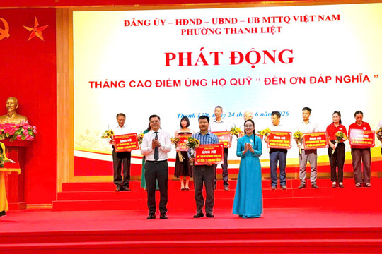 Thanh Liệt phát động Tháng cao điểm ủng hộ Quỹ “Đền ơn đáp nghĩa” năm 2026