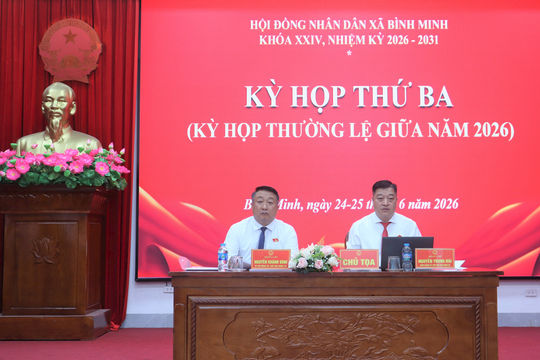 HĐND xã Bình Minh xem xét nhiều nội dung quan trọng tại kỳ họp giữa năm 2026