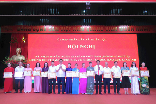 Xã Thiên Lộc biểu dương 29 gia đình văn hóa tiêu biểu