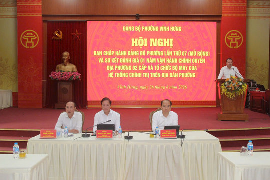 Phường Vĩnh Hưng sơ kết 1 năm thực hiện chính quyền 2 cấp