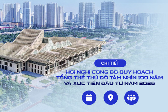 Chi tiết Hội nghị Công bố Quy hoạch tổng thể Thủ đô tầm nhìn 100 năm và Xúc tiến đầu tư năm 2026