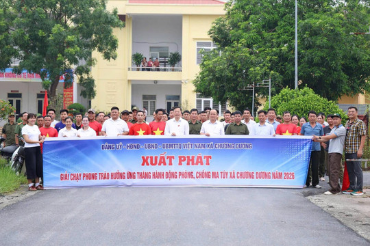 Xã Chương Dương lan tỏa thông điệp phòng, chống ma túy từ giải chạy phong trào