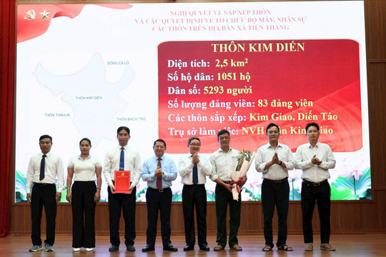 Xã Tiến Thắng sắp xếp, kiện toàn tổ chức bộ máy thôn sau sáp nhập