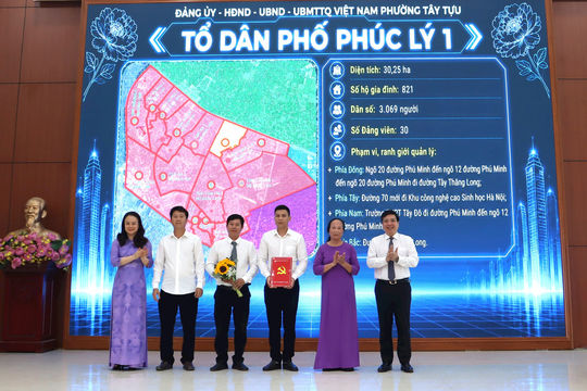 Phường Tây Tựu: Công bố các quyết định về sắp xếp chi bộ, tổ dân phố