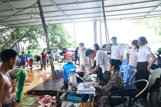 Xã Ứng Thiên kiểm tra đột xuất các cơ sở giết mổ nhỏ lẻ trước thời điểm 1-7