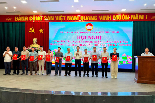 Xã Phúc Thịnh kiện toàn Ban Công tác Mặt trận tại 26 thôn sau sắp xếp
