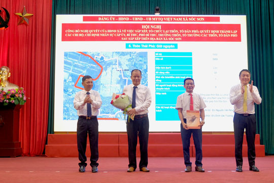 Xã Sóc Sơn công bố thành lập 26 thôn, tổ dân phố mới