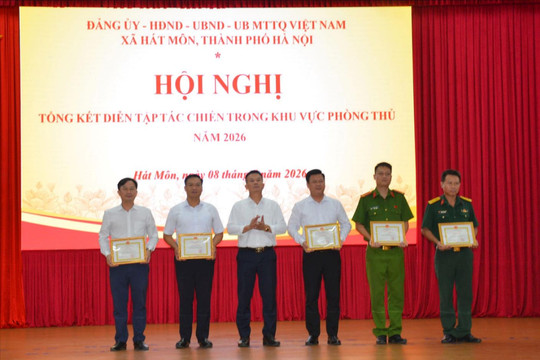 Xã Hát Môn nâng cao năng lực tác chiến qua diễn tập khu vực phòng thủ