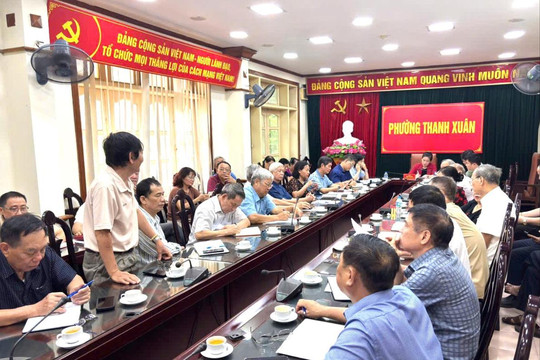 Đảng ủy phường Thanh Xuân giao ban với 35 chi bộ khu dân cư sau kiện toàn, sắp xếp