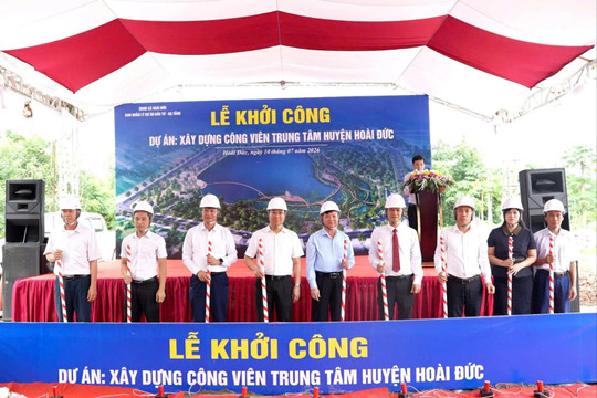 Hoài Đức khởi công dự án Công viên trung tâm, tạo điểm nhấn đô thị xanh