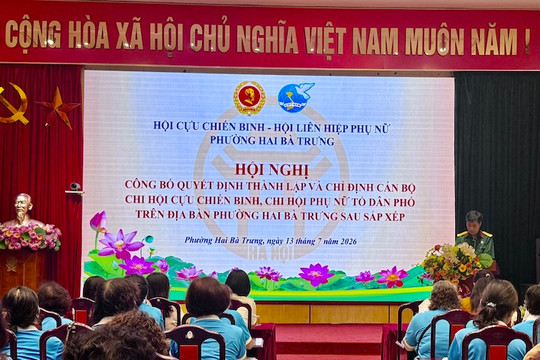 Phường Hai Bà Trưng kiện toàn tổ chức Chi hội Cựu chiến binh, Chi hội Phụ nữ sau sắp xếp tổ dân phố