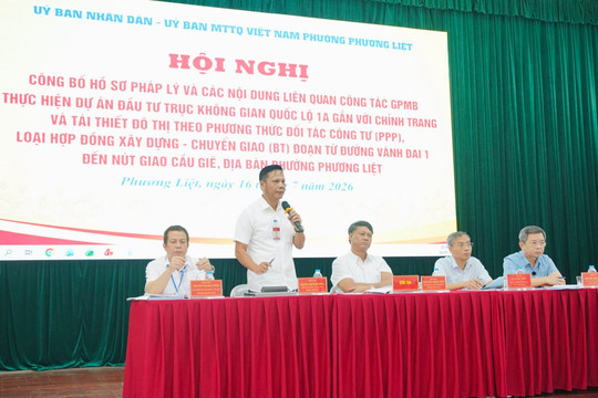 Phường Phương Liệt công bố hồ sơ dự án trục quốc lộ 1A, đối thoại với người dân
