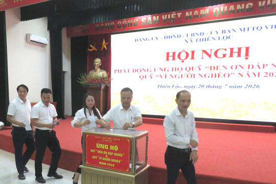 Xã Thiên Lộc phát động ủng hộ Quỹ “Đền ơn đáp nghĩa” và Quỹ “Vì người nghèo”