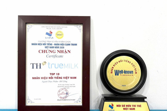 TH true MILK được vinh danh top 10 Nhãn hiệu nổi tiếng Việt Nam năm 2026