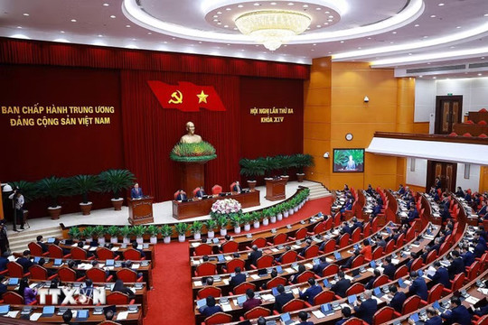 Thông cáo báo chí về ngày làm việc thứ ba Hội nghị Trung ương 3 khóa XIV