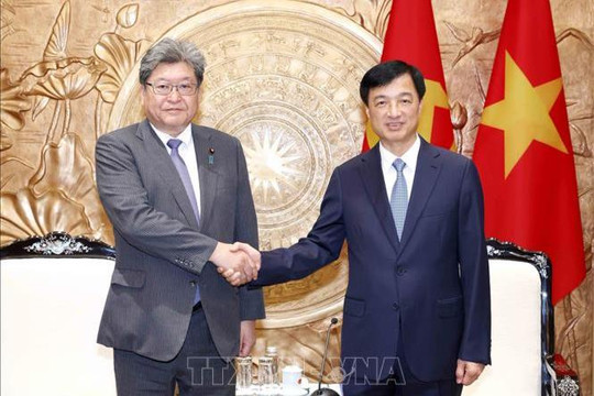 Trưởng ban Tổ chức Trung ương Nguyễn Duy Ngọc tiếp Quyền Tổng Thư ký Đảng Dân chủ Tự do Nhật Bản Hagiuda Koichi